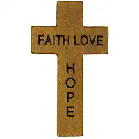 Faith Hope Love Wood Pocket Cross