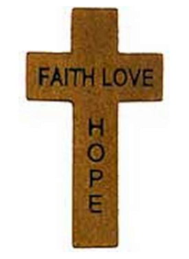 Faith Hope Love Wood Pocket Cross