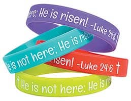 He is Risen Rubber Bracelets (Pkg of 24)