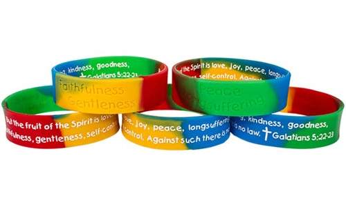 Fruit of the Spirit Bible Quote Silicone Bracelet