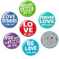 Religious Loved Mini Buttons (Pkg of 24)