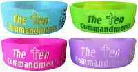 Ten Commandments Wide Silicone Bracelet