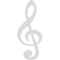 White Treble Clef Wood Pendant (Pkg of 25)