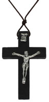 Wood Crucifix Necklace - Large Crucifix Pendant