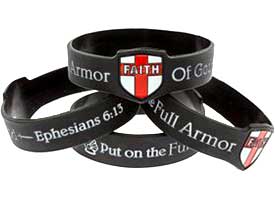 Armor Of God Silicone Bracelet with Faith Cross Shield