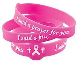 I Said A Prayer For You Pink Silicone Breast Cancer Bracelets